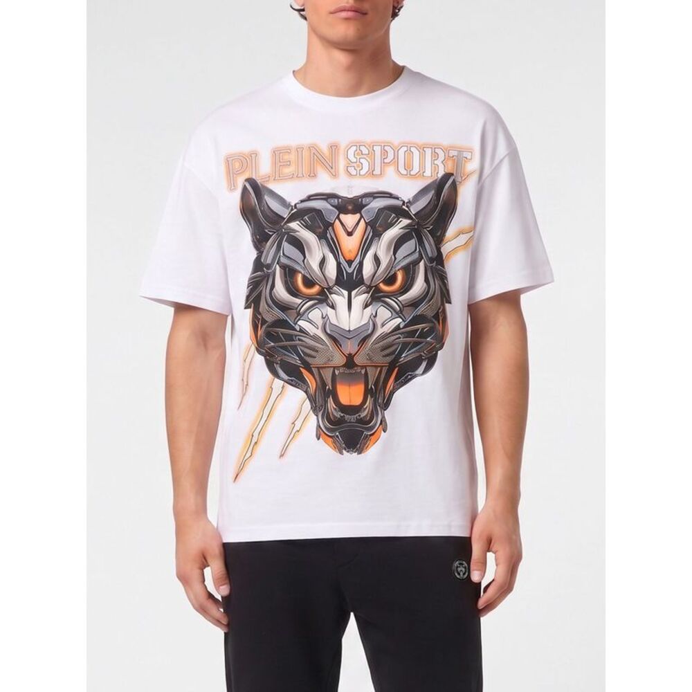 Plein Sport Men Plein Sport Graphic Logo Print Cotton Jersey T-Shirt